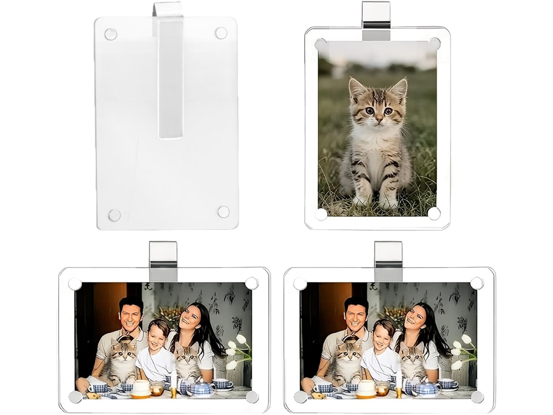 Portafotos Coche Juego 4 Soportes Acrílico Transparente 9 6 Interiores Marco Fotos Ideal Mujeres Hombres