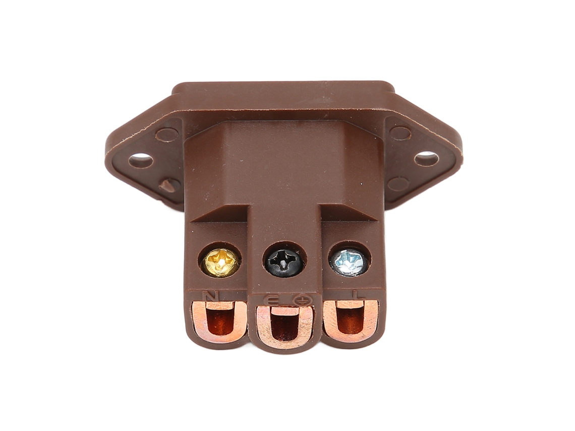 Conector de alimentación Monosaudio IC71 IEC hembra de cobre puro para montaje en panel, 100-250 V, marrón (c)
