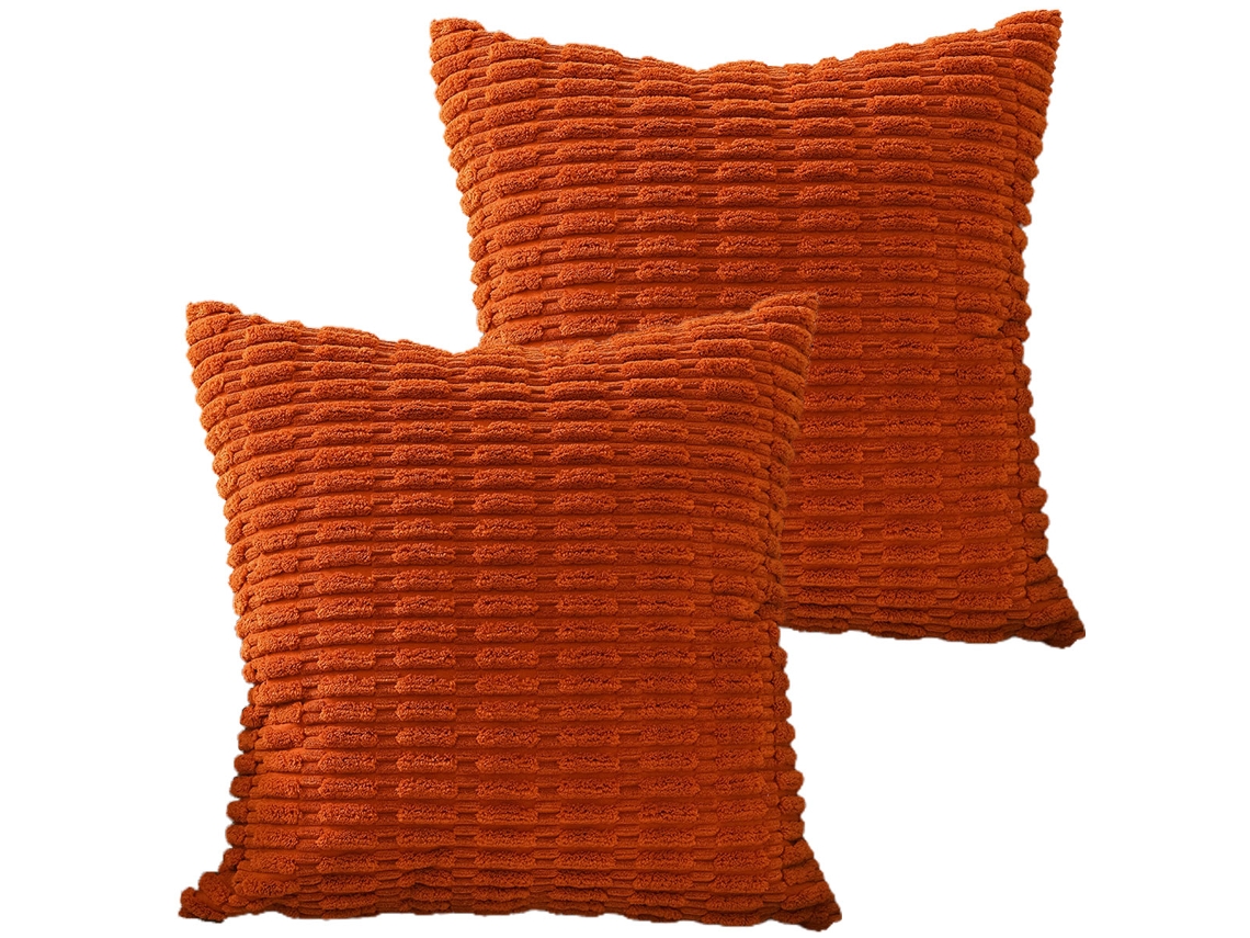 2 Fundas De Almohada De Pana A Rayas Estilo Bohemio Para Decorar El Sofá