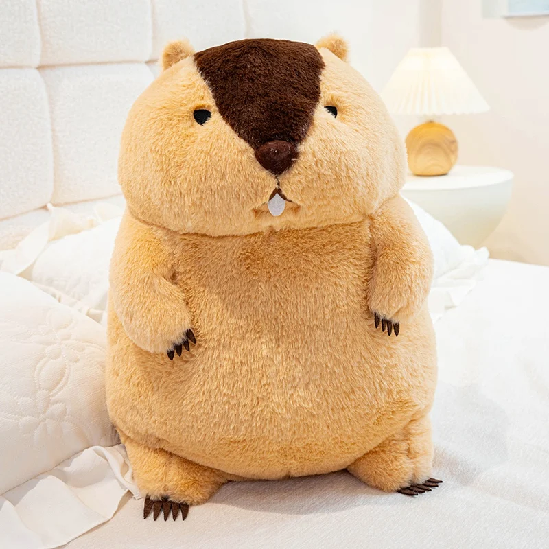 (caqui, 35 Cm) Lindo Peluche Realista De Marmota De Anime Estilo Dibujos Animados