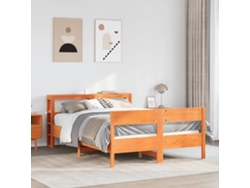 Cama Sin Colchón Madera Maciza Pino Marrón Cera 150x200 Cm
