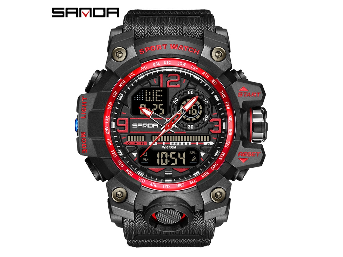 Reloj deportivo multifuncional moderno con acabado luminoso MDUG