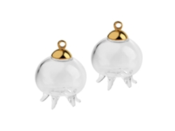 2 Mini Botellas Vacías de Vidrio con Forma de Medusa, Colgantes de Deseos, Adornos Dorados Rosewell