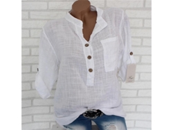2026-blusa De Lino Para Mujer Con Manga Larga Y Cierre De Botones, Blusa Casual De Algodón Con Borde Asimétrico Y Bolsillo Pecho