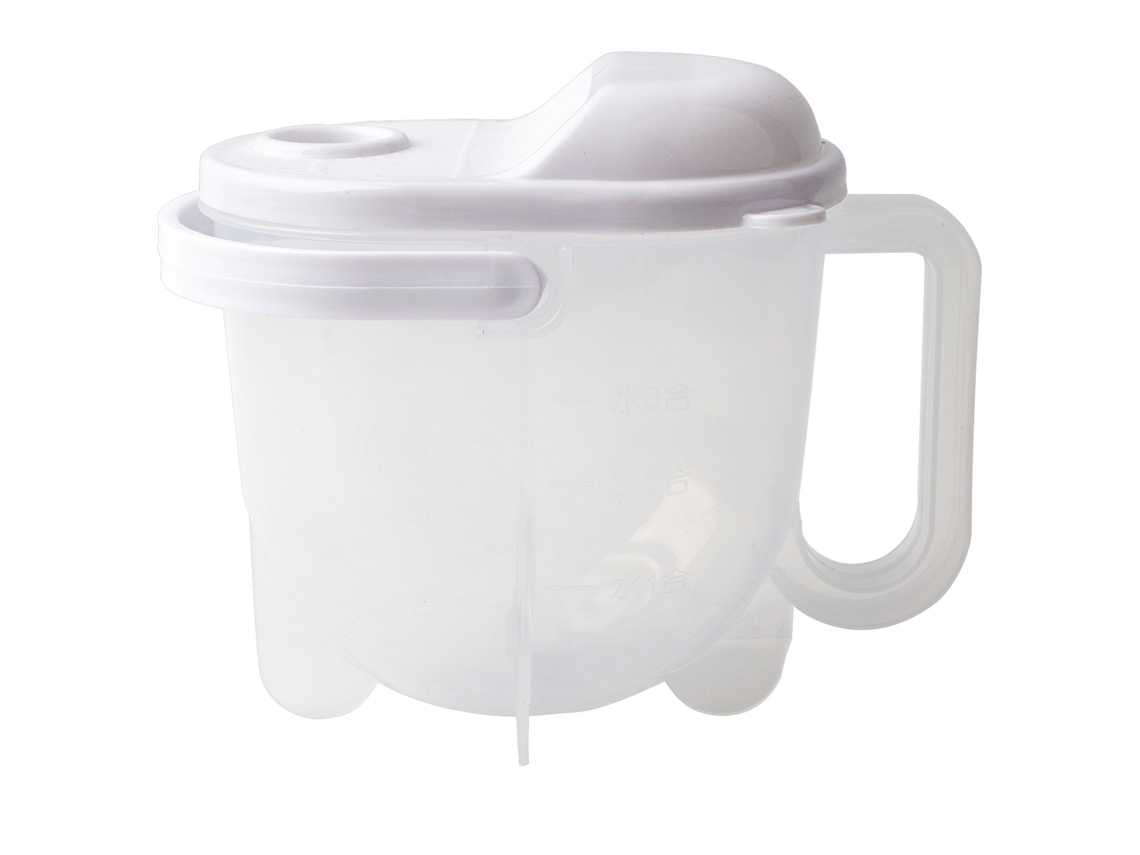 Colador multifuncional para lavar arroz, granos y frutas con mango ergonómico y resina ecológica.