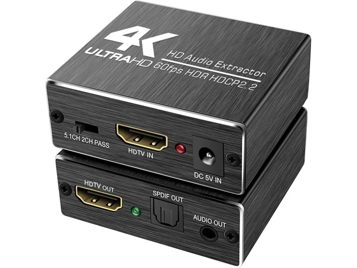 Adaptador Divisor Y Extractor Óptico Estéreo De 3,5 Mm 4k A 60 Hz Compatible