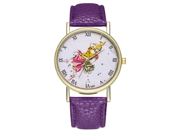 Reloj De Pulsera Casual Ajustable De Cuarzo Para Mujer, De Piel Sintética, Ideal Para Diferentes Ocasiones - Morado