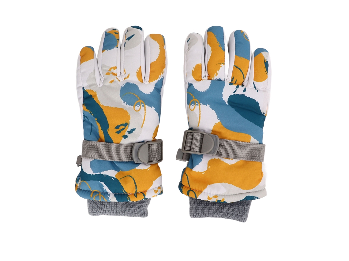 Guantes Para Niños Invierno Impermeables Antiviento Gruesos Para Nieve Esquí Dedos Completos Blanco Amarillo Azul Talla L