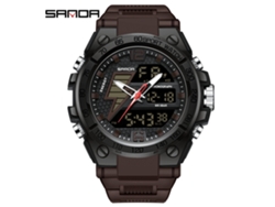 Reloj Electrónico (estilo Café, Para Hombre), Reloj Deportivo Impermeable Para Exteriores, Reloj Electrónico Multifuncional Luminoso.