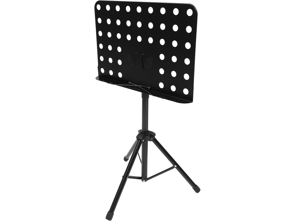 Suporte De Partitura Portátil Preto Em Aço Macio E Abs, Com Altura Ajustável E Múltiplos Ângulos, Para Partituras.