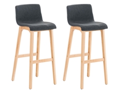 Juego de 2 taburetes de bar Hover en tejido Natura gris oscuro CLP