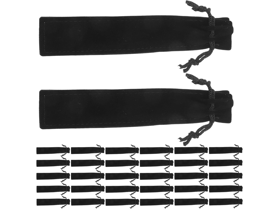 Besportble Estuches De Terciopelo Negro Con Cordón Y Para Bolígrafos