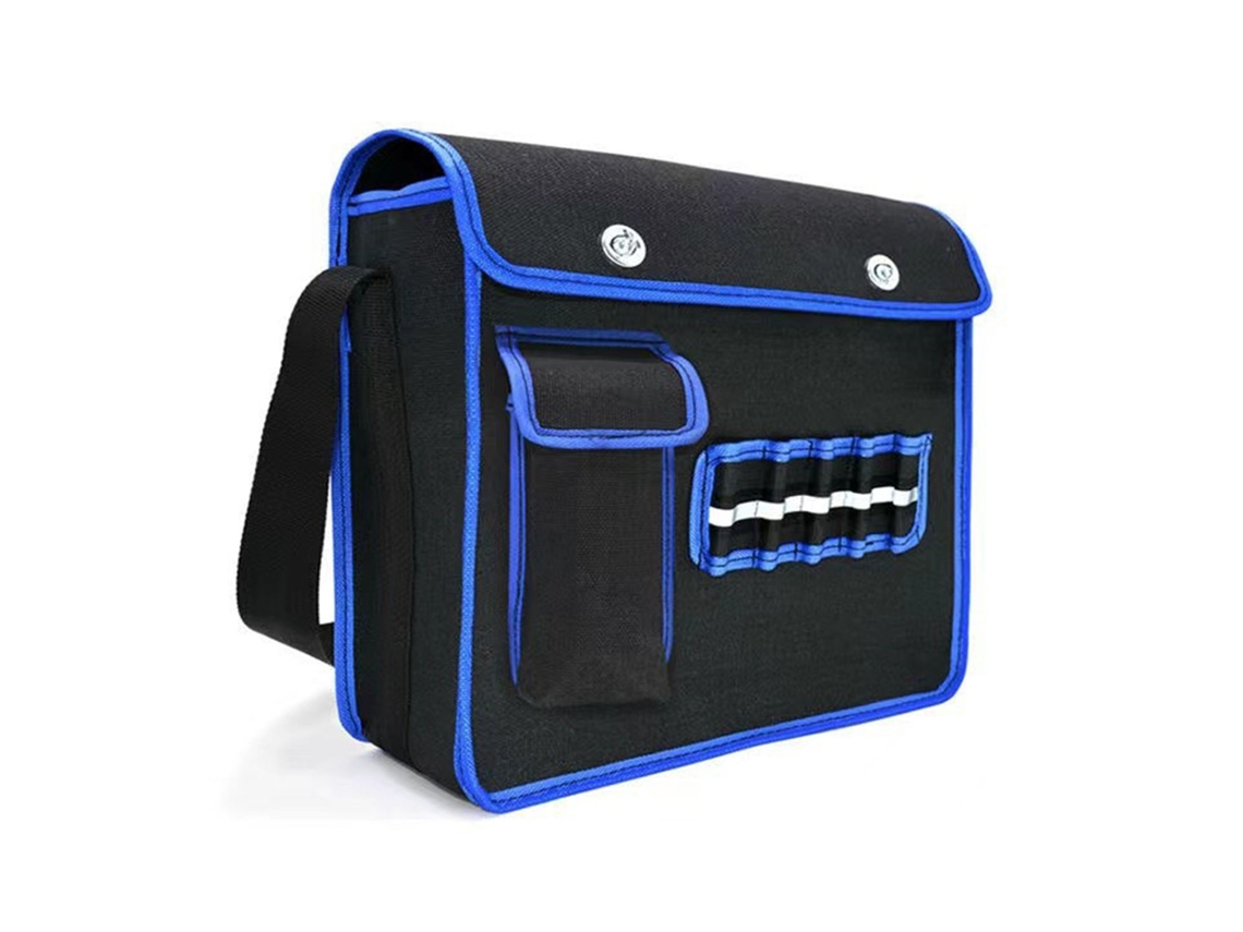 Bolsa de herramientas de lona gruesa para electricistas con gran capacidad y organizador de reparaciones multifuncional.