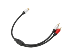 Cable Divisor En Y Con Extensión De 1 Conector Rca Hembra A 2 Conectores Rca Macho Para Tv, Subwoofer, Amplificador Y Computadora Portátil.