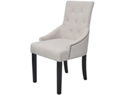 Sillas de comedor 2 piezas Tela gris crema EXCLUSIVA MAISON
