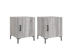 Maison Exclusive - Mesitas Noche 2 Uds Madera Ingeniería Gris Sonoma 40x40x50 Cm