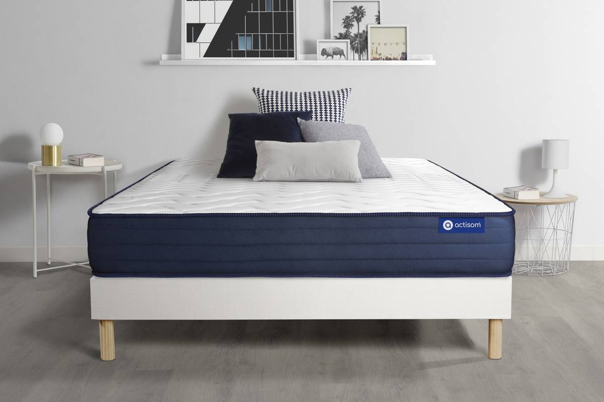 Conjunto de Somier Blanco + Colchón ACTISOM Actilatex Life (150x190 cm - Látex)