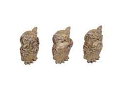Signes Grimalt BY SIGRIS - Figura buho 3 Uni. Dorado de Resina Figura de Búho Figuras De Resina Para Jardin Figura Resina Decoración cm