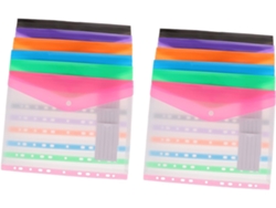 Juego de 12 bolsas protectoras semitransparentes para carpetas de archivos, ideales para la oficina y la escuela.