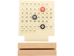 Calendario De Escritorio Perpetuo Con Base De Madera Para La Visualización De La Fecha Mensual.