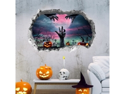 2026-adhesivos De Pared Halloween 3d, Manos Fantasma Cementerio Calabazas Murciélagos Decoración Espeluznante
