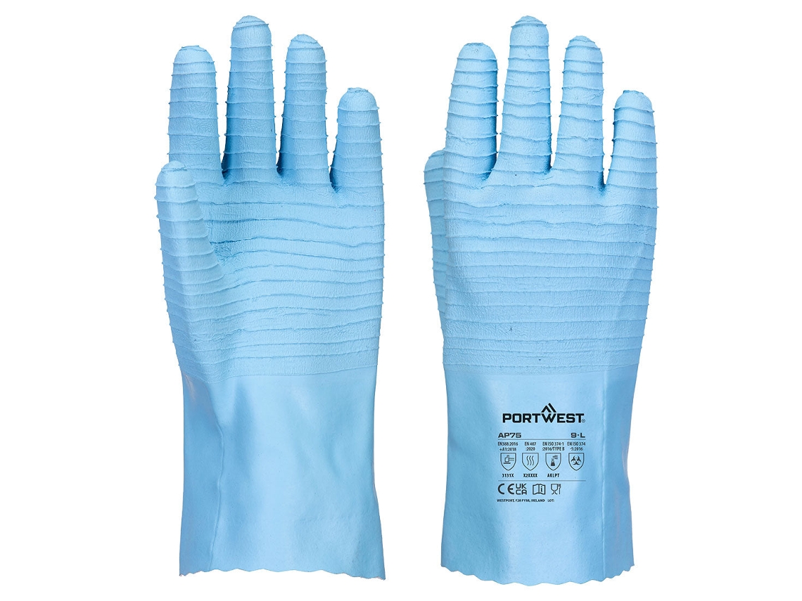 Guante Fd Chemical B Latex Para La Industria Alimentaria Azul / Xl