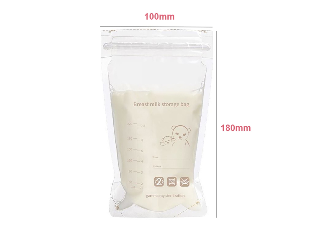 Bolsas Esterilizadas Para Almacenar Leche Materna Cmbear De 220 Ml, Libres De Bpa, 50 Unidades