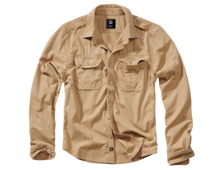 Camisa para Hombre BRANDIT Manga Larga vintage Beige de Montaña (S)