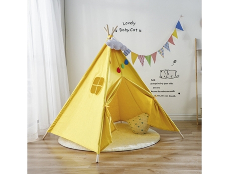 Tienda de Campaña Linda de La Historieta Del Tipi Del Juego Plegable Portátil Amarillo - 1,1 M