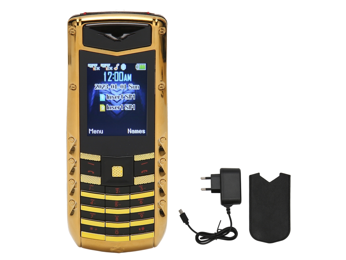 Teléfono Móvil Desbloqueado V5 Pro 2g Botones Grandes Alto Volumen Para Adultos Mayores Batería 1600mah Doble Tarjeta Oro Eu