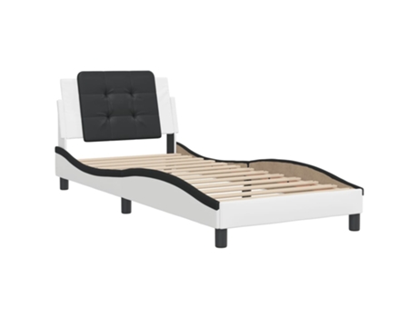 Cama con Cabecero VIDAXL Polipiel Negro (218x105x745cm)