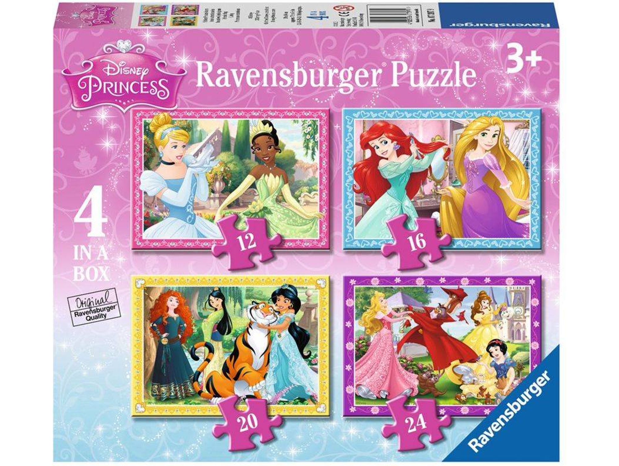 Conjunto de 4 Puzzles RAVENSBURGUER Princesas Disney (72 Piezas)