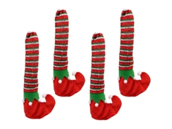 2026-4 Fundas Para Patas De Silla Navideñas Rojas, Fundas Decorativas Para Mesas Y Sillas, Protector De Muebles, Navidad
