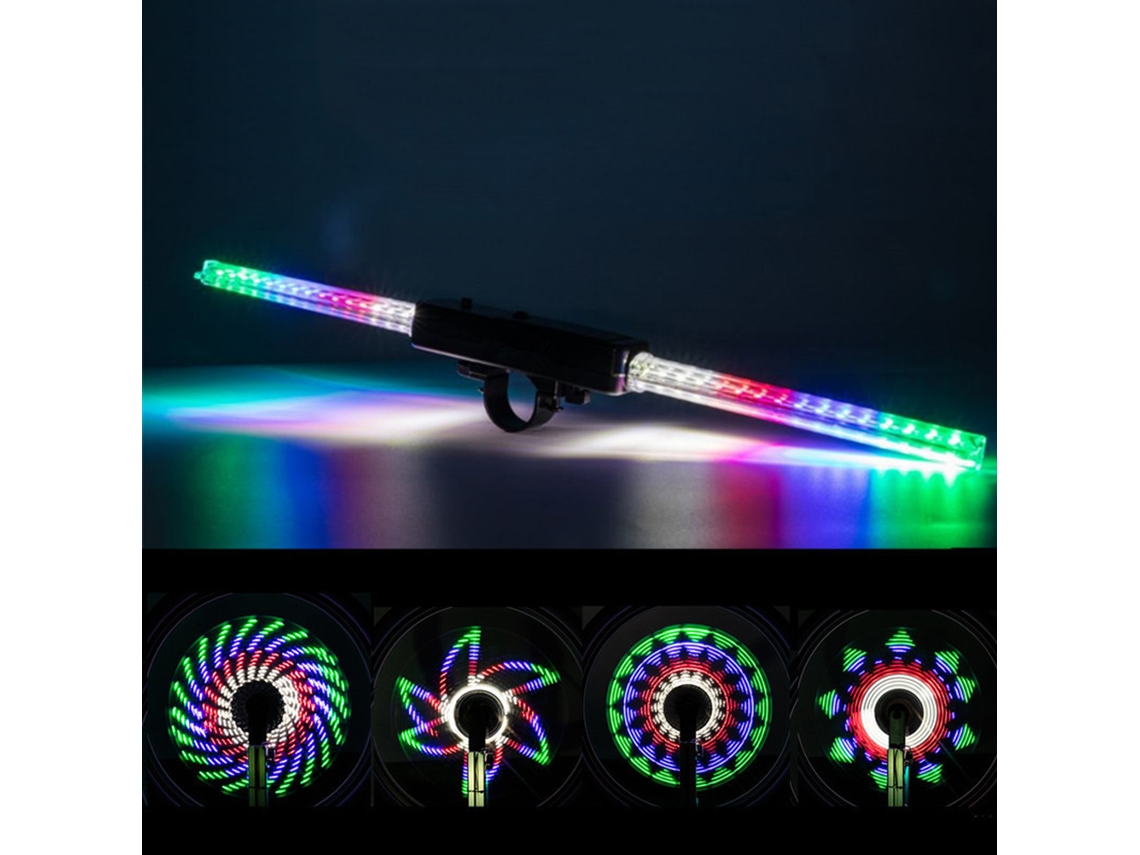 Luz Impermeable Para Llanta Con 64 Led Y 30 Patrones De Iluminación Para Bicicletas De Montaña.