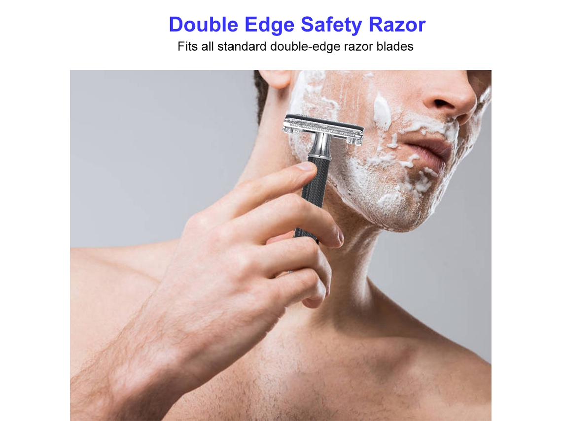 Navaja De Afeitar Para Hombres De Borde Doble Con Apertura De Mariposa Clásica Manual Para Limpieza Facial
