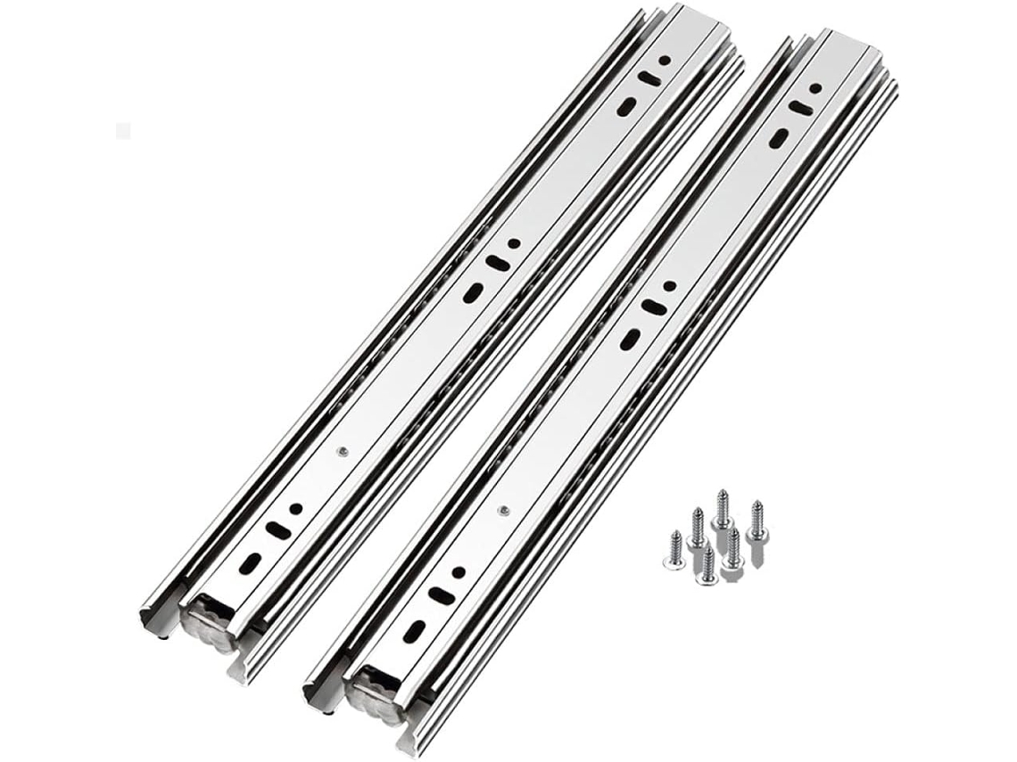Guías Correderas Para Armario De Acero Inoxidable De 22" Con Riel Silencioso.