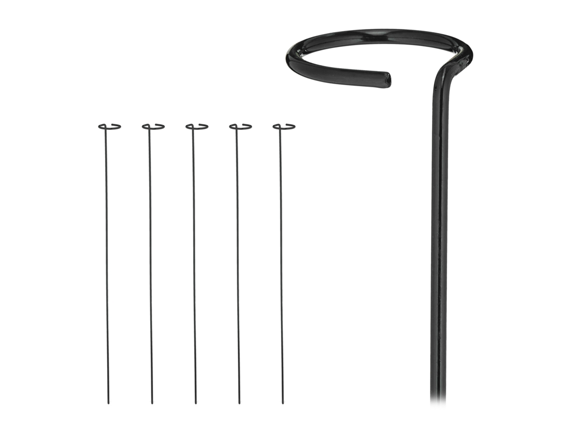 Relaxdays Tutores Plantas Metal, 6 Soportes Trepadoras Con Anillo, Varillas Entutorar Enredaderas, Acero, 80 Cm, Negro