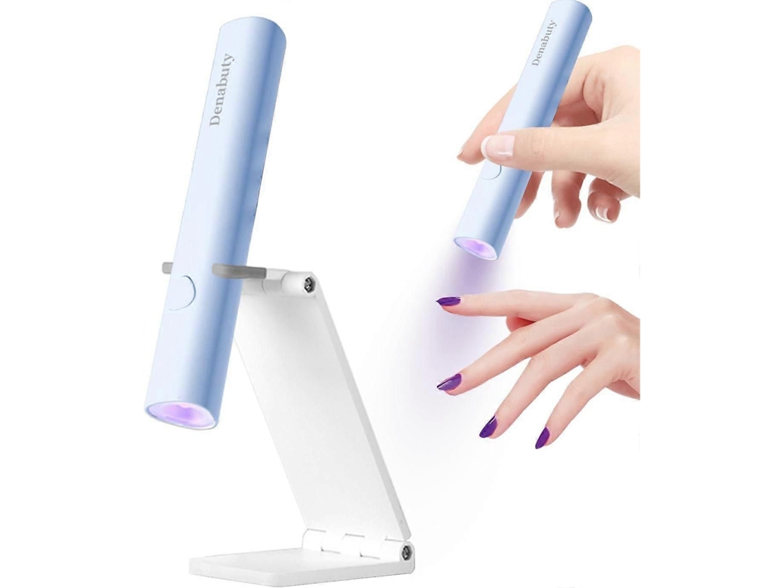 Lâmpada Uv para Unhas de Gel, Mini U V Led Lâmpada de Unhas Portátil com Suporte, Secador de Unhas Sem Fio Usb Recarregável Portátil, Azul GOKOCO