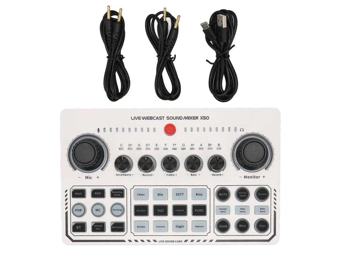 Tarjeta De Sonido X50 Live Con 12 Efectos De Sonido De Calentamiento, Función De Silencio Con Un Solo Toque Y Conexión