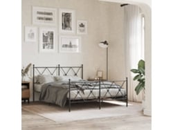 Estructura Cama Sin Colchón Con Estribo Metal Negro 137x190 Cm