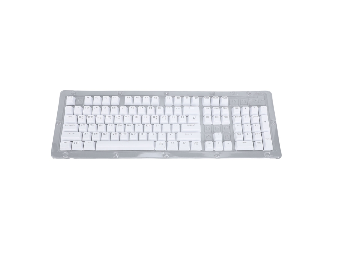 Conjunto De Teclas Coreanas Abs De 104 Piezas De Repuesto Para Teclados Mecánicos De 61-104 Teclas Blanco