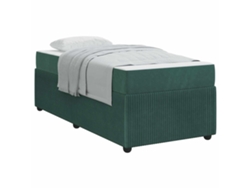 Maison Exclusive - Estructura De Cama Con Colchón Verde Oscuro 100 X 200 Cm Tela