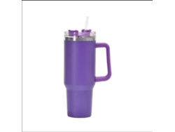 (violeta) Taza De Viaje Con Aislamiento De Doble Pared, 40 Oz (1200 Ml) Con Asa Y Pajita