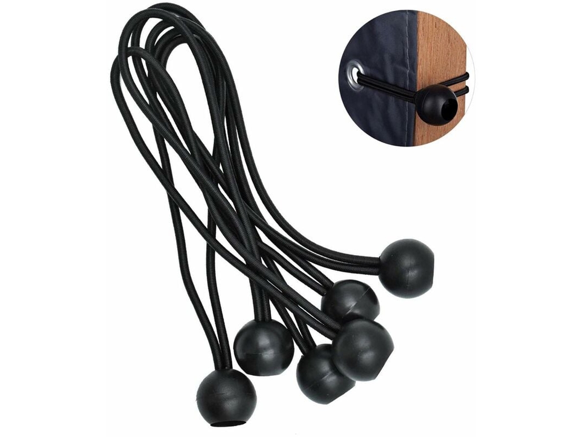 Cuerdas elásticas para carpas, correa de amarre resistente a la intemperie con bola elástica suave, ideal para estirar lonas y carpas, tensadas.