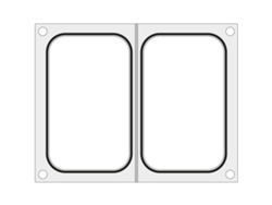 Molde matriz para selladora Duni Df10 para envases de dos bandejas 178x113 mm Hendi 805794