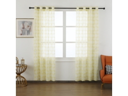 Cortina luminosa estampada con farol 140 x 260 cm Amarillo - Individual