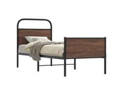 Estructura De Cama Sin Colchón 80x200 Cm Madera Marrón Roble
