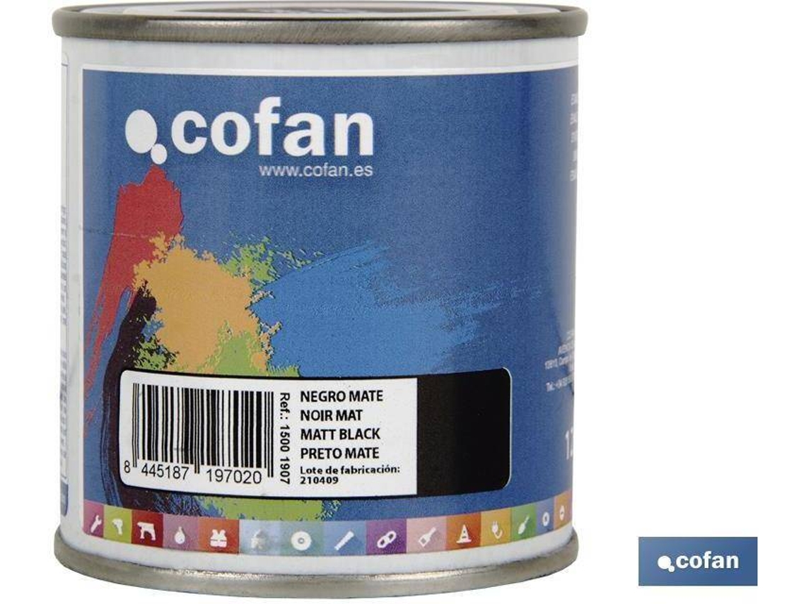Esmalte Sintético COFAN Negro Mate   (125 ml)