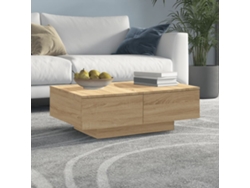 Mesa de Centro de Apoyo 90X60X31 Cm Contrachapado Roble Sonoma