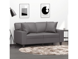 Sofá De 2 Plazas | Sofá De Salón | Sofá De Descanso Con Cojines Cuero Sintético Gris 120 Cm Wsd641476